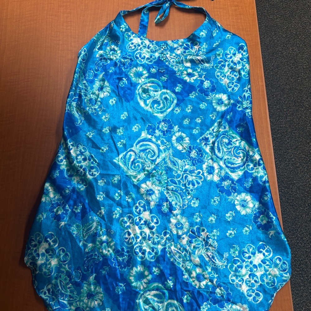 Blue Floral Halter Dress by Inner Most
